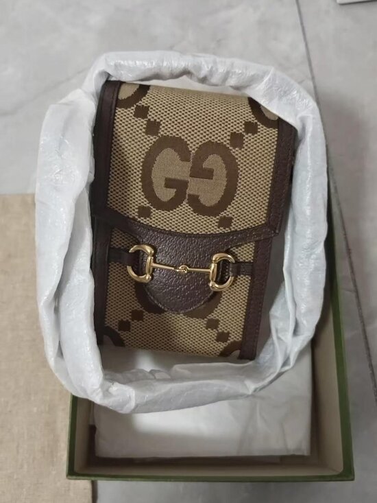 Gucci Handbags - Gucci Horsebit 1955 Jumbo GG Mini Phone Crossbody Bag